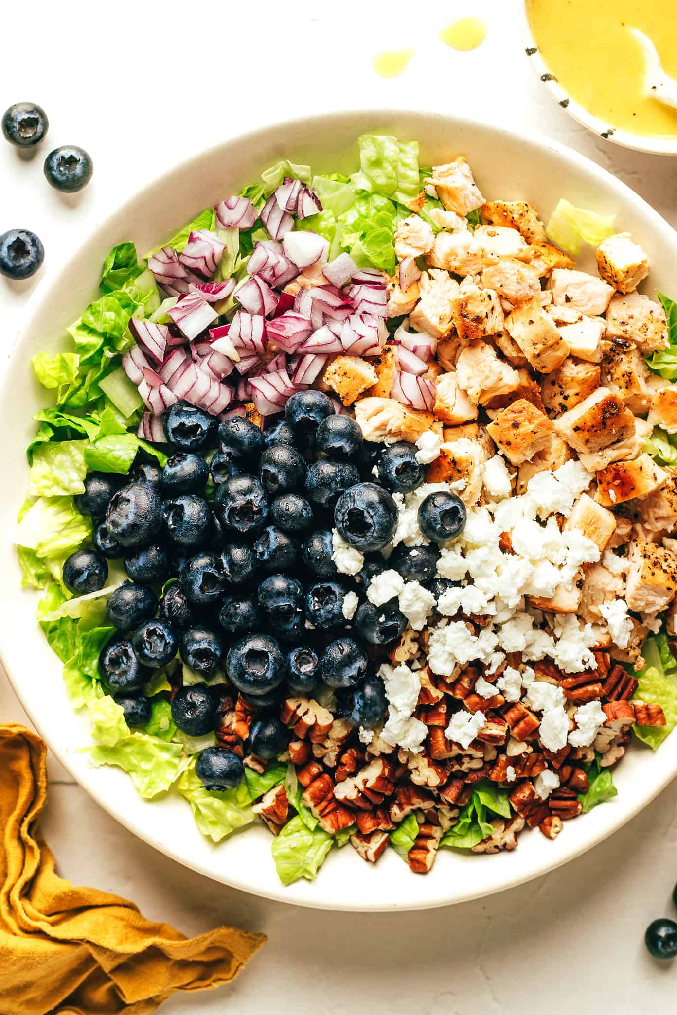 Blueberry Chicken Chopped Salad Ingredient in Bowl